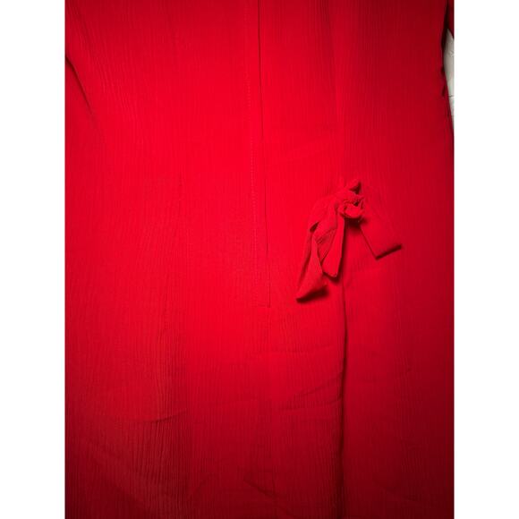 DBY vintage red button bow dress‎ womens 7 90s retro grandma granny grandmacore - Picture 4 of 6